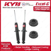 2x Rear KYB Shock Absorbers + Strut Mount Kit for Audi A6 C4 V6 30V Quattro 1997