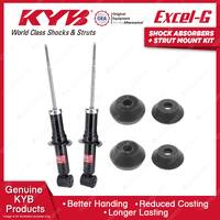 Pair Rear KYB Shock Absorbers + Strut Top Mount Kit for Audi 80 B4 92-95