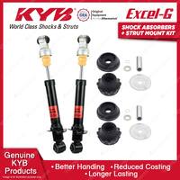 Pair Rear KYB Shock Absorbers + Strut Top Mount Kit for Audi A4 B5 Wagon 97-01