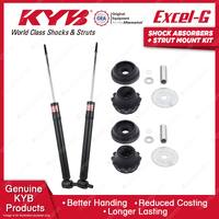 Pair Rear KYB Shock Absorbers + Strut Top Mount Kit for Audi A4 B5 Sedan 99-01