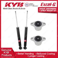 Pair Rear KYB Shock Absorbers + Strut Top Mount Kit for Audi A4 B7 04-09