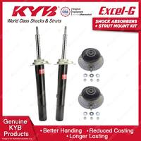 Pair Front KYB Shock Absorbers + Strut Top Mount Kit for BMW 5 Series E39 96-03