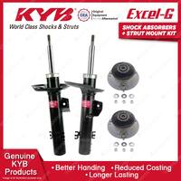 Pair Front KYB Shock Absorbers + Strut Top Mount Kit for BMW X3 E83 SUV 04-11