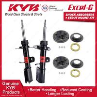 Pair Front KYB Shock Absorbers + Strut Top Mount Kit for BMW X5 E53 SUV 00-07