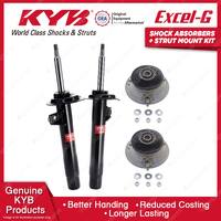 Pair Front KYB Shock Absorbers + Strut Top Mount Kit for BMW 3 Series E46 98-05