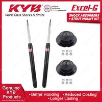 Pair Front KYB Shock Absorbers + Strut Top Mount Kit for BMW 518i 520i E34 88-94