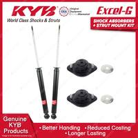 Pair Rear KYB Shock Absorbers + Strut Top Mount Kit for BMW 3 Series E46 99-00