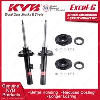 2x Front KYB Shock Absorbers + Strut Mount Kit for Citroen Xsara Picasso 00-03