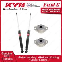 Pair Rear KYB Shock Absorbers + Strut Top Mount Kit for Citroen C4 05-11