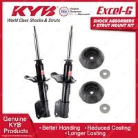 2x Front KYB Shock Absorbers + Strut Mount Kit for Daewoo Lacetti J200 03-04