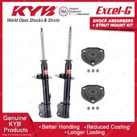 2x Rear KYB Shock Absorbers + Strut Mount Kit for Daewoo Lacetti J200 03-04