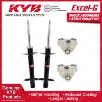 Pair Front KYB Shock Absorbers + Strut Top Mount Kit for Fiat Ducato 07-12