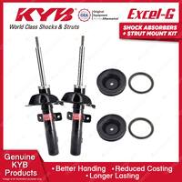 Pair Front KYB Shock Absorbers + Strut Mount Kit for Ford Mondeo HC HD HE 96-00