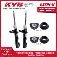 Pair Front KYB Shock Absorbers + Strut Top Mount Kit for Ford Transit VM 06-12