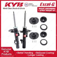 Pair Front KYB Shock Absorbers + Strut Mount Kit for Ford Mondeo MA MB MC 07-15