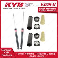 Pair Rear KYB Shock Absorbers Strut Mount Kit for Ford Focus LR All Styles 02-05