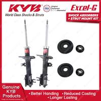 2x Front KYB Shock Absorbers + Strut Mount Kit for Holden Barina TK 05-11