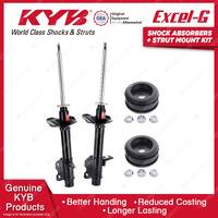 2 Rear KYB Shock Absorbers + Strut Top Mount Kit for Holden Astra LD 87-89