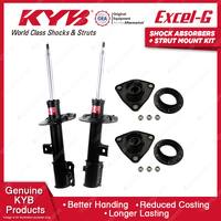 Pair Front KYB Shock Absorbers + Strut Mount Kit for Hyundai iX35 LM Wagon 10-15