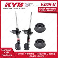 2 Rear KYB Shock Absorbers + Strut Top Mount Kit for Hyundai Accent LC LS 00-06