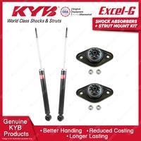 2x Rear KYB Shock Absorbers + Strut Mount Kit for Hyundai Accent MC 06-10