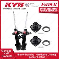 Pair Front KYB Shock Absorbers + Strut Mount Kit for Kia Rio JB G4ED G4EE 05-11