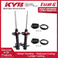 2 Rear KYB Shock Absorbers + Strut Top Mount Kit for Mazda 323 BA Protege 95-98