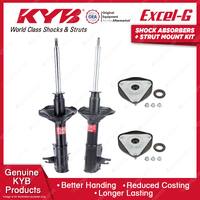 Pair Front KYB Shock Absorbers + Strut Mount Kit for Mitsubishi Lancer CE 96-03