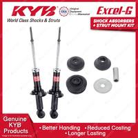 2 Rear KYB Shock Absorbers + Strut Top Mount Kit for Mitsubishi Lancer CJ 07-16