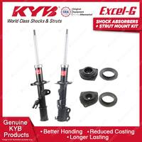 2x Front KYB Shock Absorbers + Strut Mount Kit for Nissan Almera N17 12-14