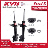 2x Front KYB Shock Absorbers + Strut Mount Kit for Nissan X-Trail T30 01-07