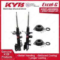 2x Front KYB Shock Absorbers + Strut Mount Kit for Nissan Pathfinder R50 01-05