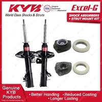 Pair Front KYB Shock Absorbers Strut Mount Kit for Nissan Dualis J10 Wagon 07-15