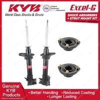 2x Rear KYB Shock Absorbers + Strut Mount Kit for Nissan Bluebird U13 93-97