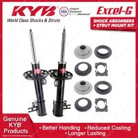 2x Front KYB Shock Absorbers + Strut Mount Kit for Opel Astra AH Z18XE 04-07