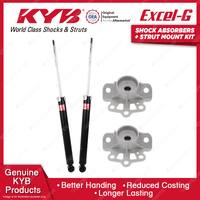 2x Rear KYB Shock Absorbers + Strut Mount Kit for Opel Corsa SL A14XER 12-13