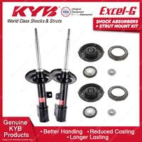 Pair Front KYB Shock Absorbers Strut Top Mount Kit for Peugeot 308 RHH RHR 08-13