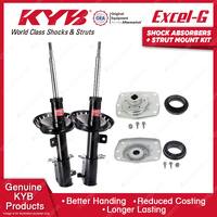 2x Front KYB Shock Absorbers + Strut Mount Kit for Peugeot Expert RHW 08-15