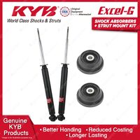2 Rear KYB Shock Absorbers + Strut Mount Kit for Peugeot 406 XFX XFZ Coupe 97-04