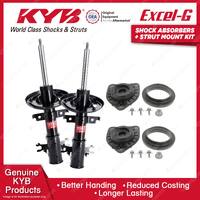 2x Front KYB Shock Absorbers + Strut Mount Kit for Renault Laguna X91 08-11