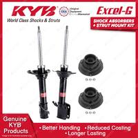 Pair Rear KYB Shock Absorbers + Strut Mount Kit for Subaru Impreza GG EJ 02-07