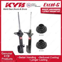 Pair Rear KYB Shock Absorbers + Strut Top Mount Kit for BD BG EJ22 EJ25D 96-99