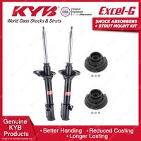 2x Rear KYB Shock Absorbers + Strut Mount Kit for Subaru Outback BG9 EJ25D 96-98