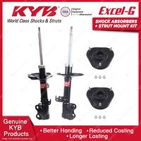 2x Front KYB Shock Absorbers + Strut Mount Kit for Toyota Corolla ZZE122R 01-07