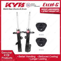 2x Front KYB Shock Absorbers + Strut Mount Kit for Toyota Corolla ZZE123R 03-06