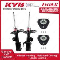 2x Front KYB Shock Absorbers + Strut Mount Kit for Toyota Prius-V ZVW40R 12-15