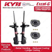 2x Rear KYB Shock Absorbers + Strut Mount Kit for Toyota Corolla AE112R 98-01