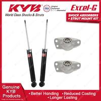 2 Rear KYB Shock Absorbers Strut Mount Kit for Volkswagen Eos 1F FWD 07-on