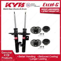 Pair Front KYB Shock Absorbers + Strut Top Mount Kit for Volvo XC60 Wagon 09-ON