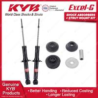 Pair Rear KYB Shock Absorbers + Strut Top Mount Kit for Volvo S40 Sedan 97-99